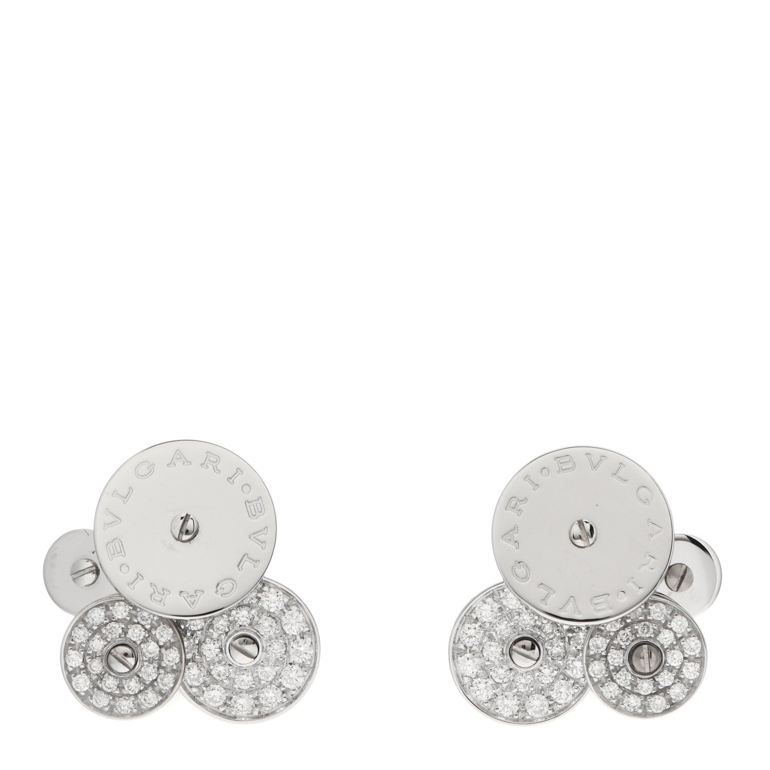 Bulgari 18K White Gold Diamond Cicladi Earrings 1 of 6