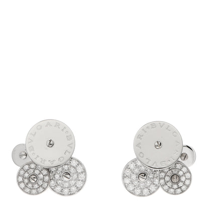 Bulgari 18K White Gold Diamond Cicladi Earrings 1 of 6