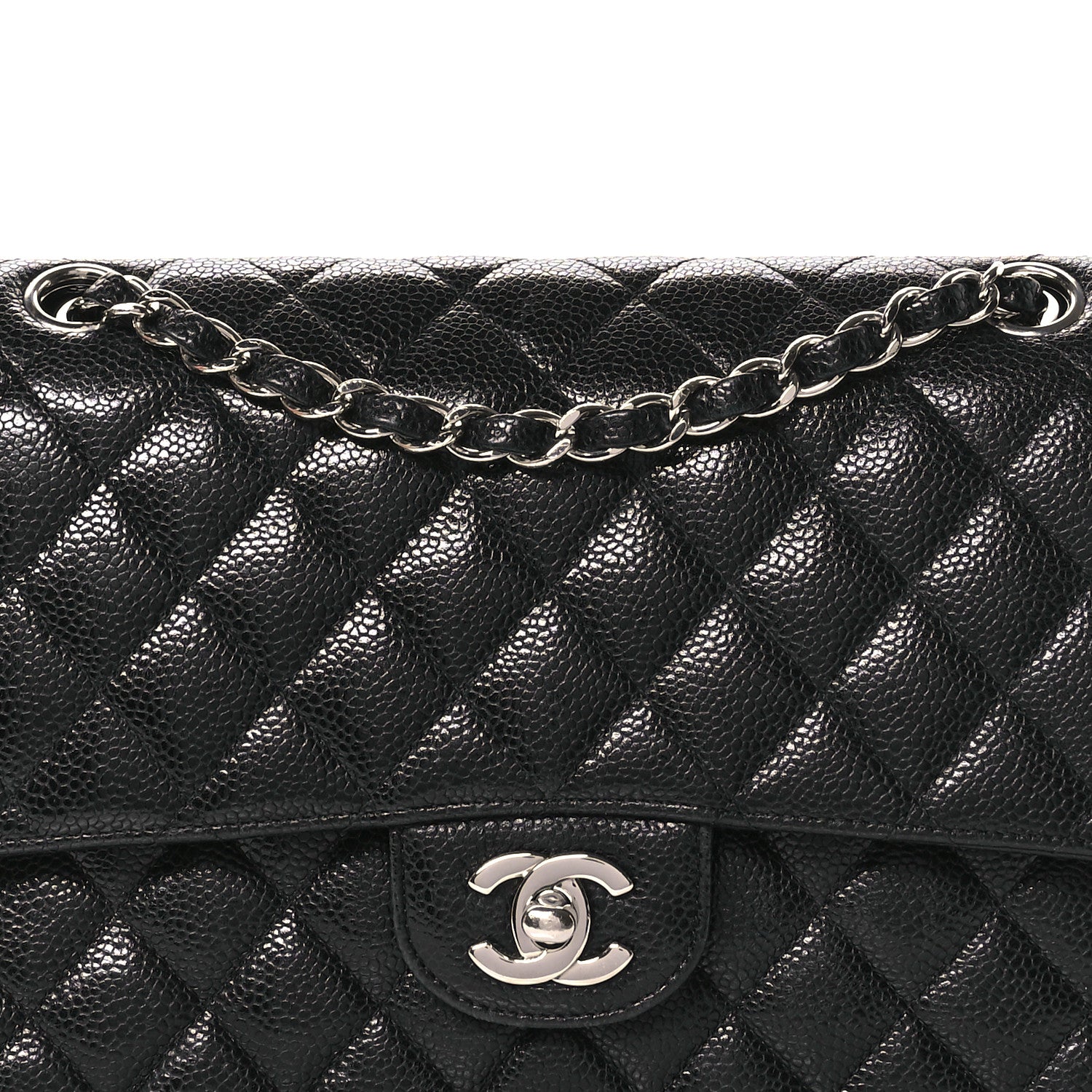 Chanel Caviar Quilted Medium Double Flap Black 8 of 13