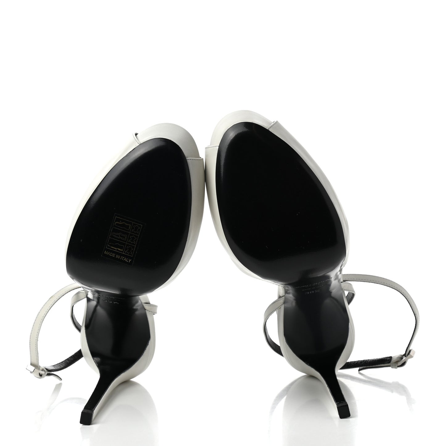 Calfskin Open Toe Platform Sandals 39.5 Porcellana