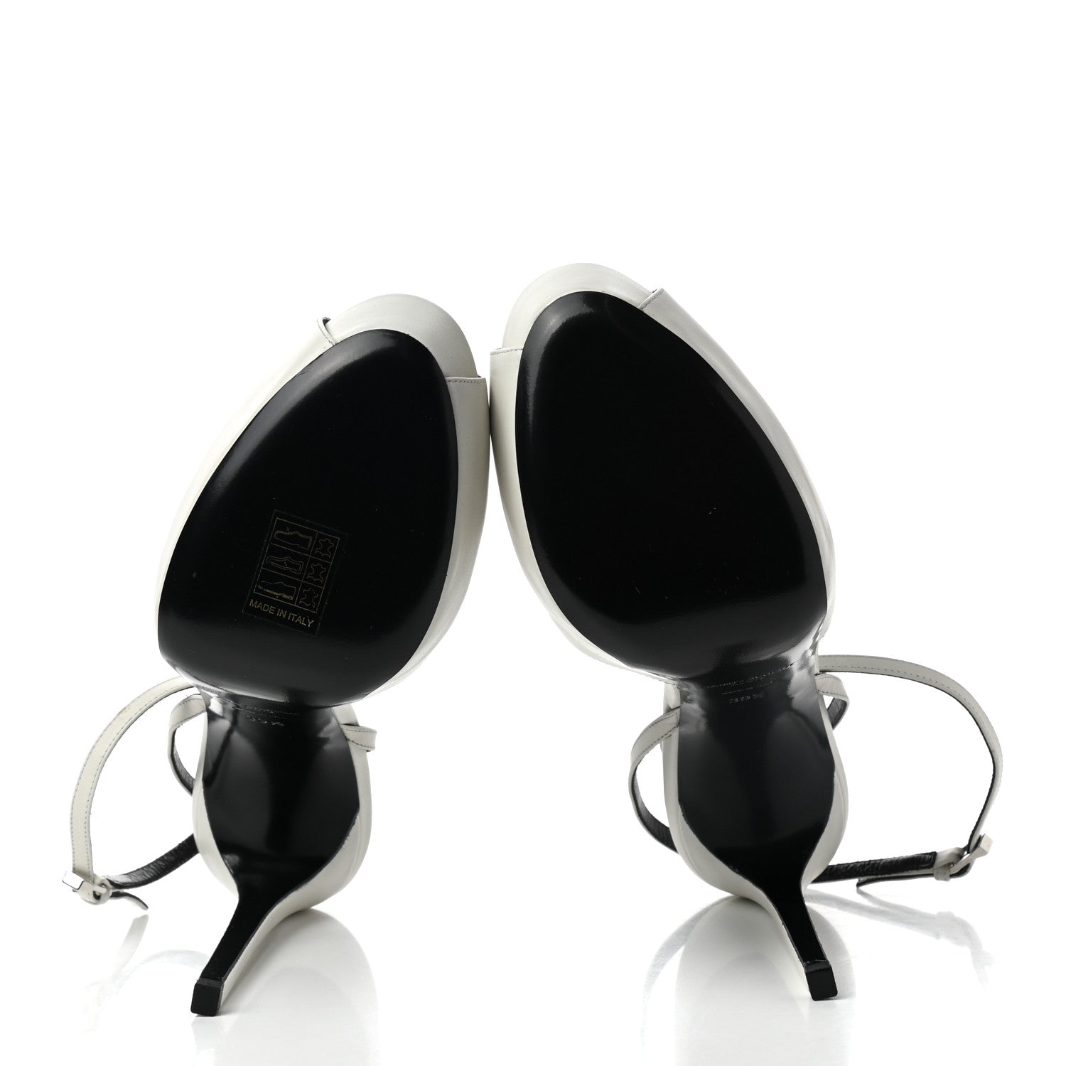 Saint Laurent Calfskin Open Toe Platform Sandals 39.5 Porcellana 5 of 8