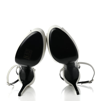 Saint Laurent Calfskin Open Toe Platform Sandals 39.5 Porcellana 5 of 8