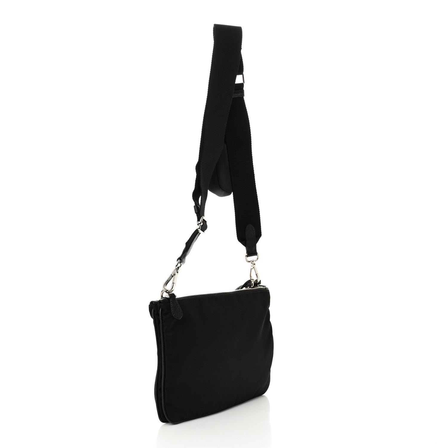 Prada Re-Nylon Saffiano Re-Edition 2000 Double Zip Crossbody Bag Black 3 of 11