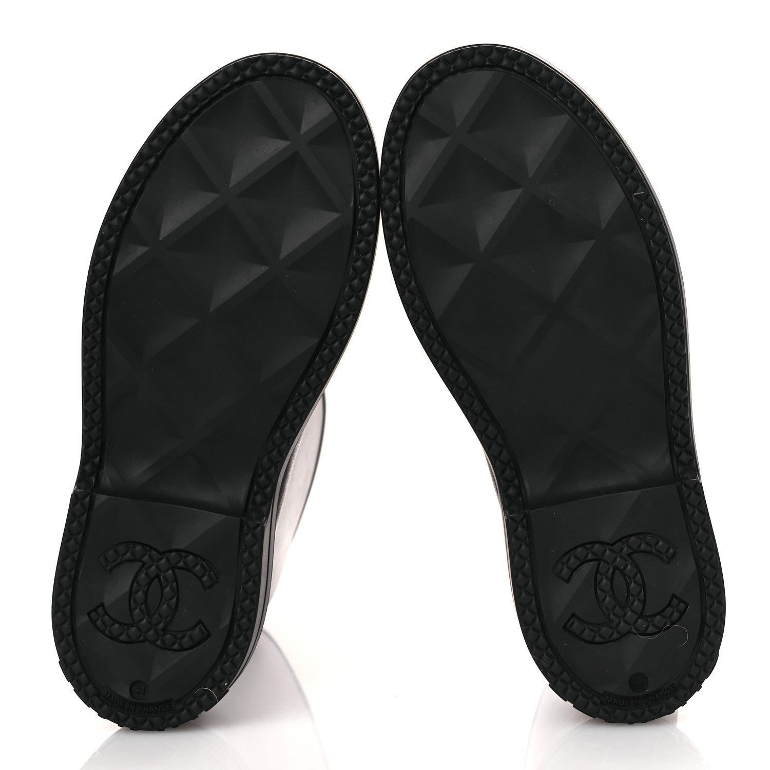 Chanel Caoutchouk CC High Boots 41 Dark Burgundy Black 7 of 14