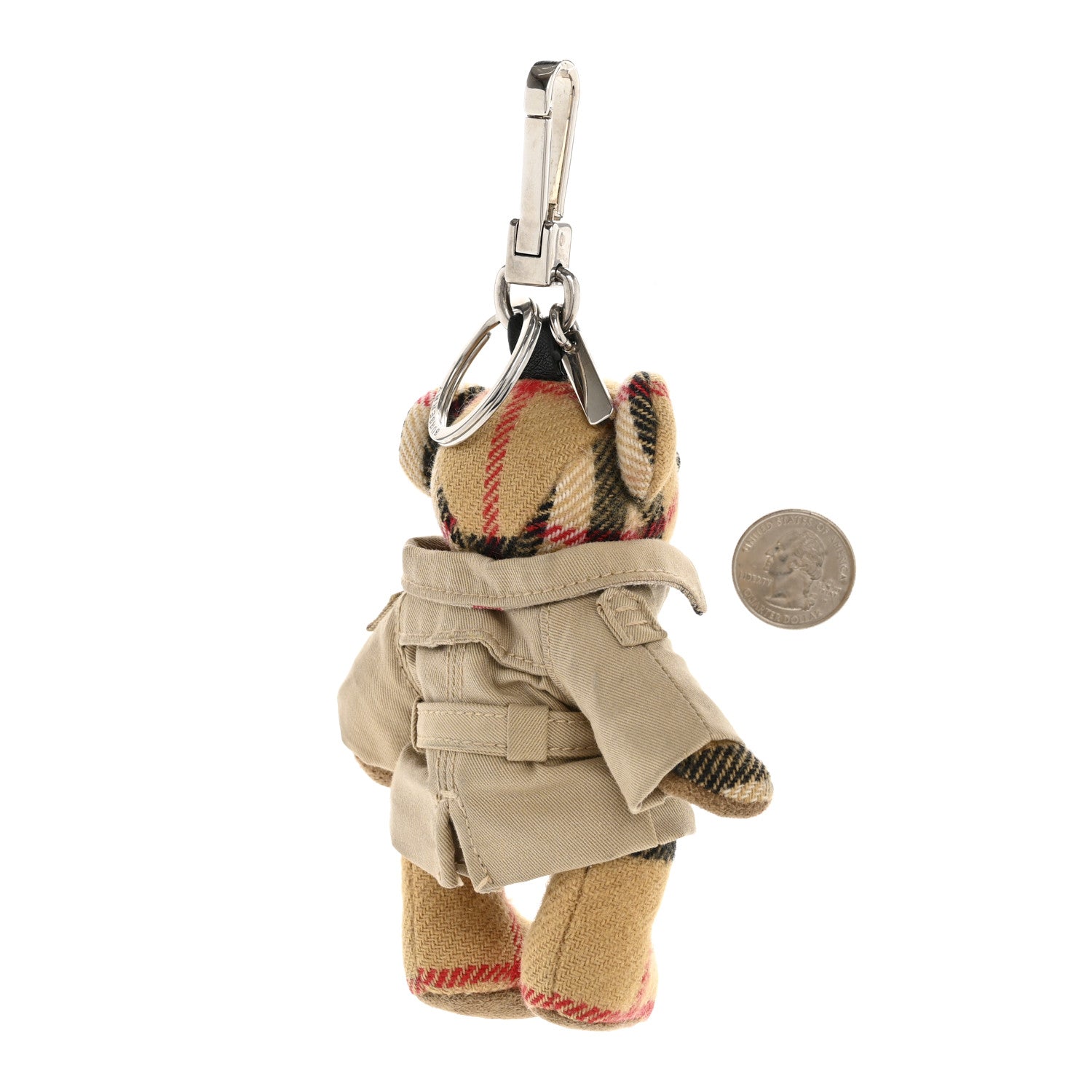 Burberry Thomas Check Trench Teddy Bear Keychain Charm Camel 2 of 4