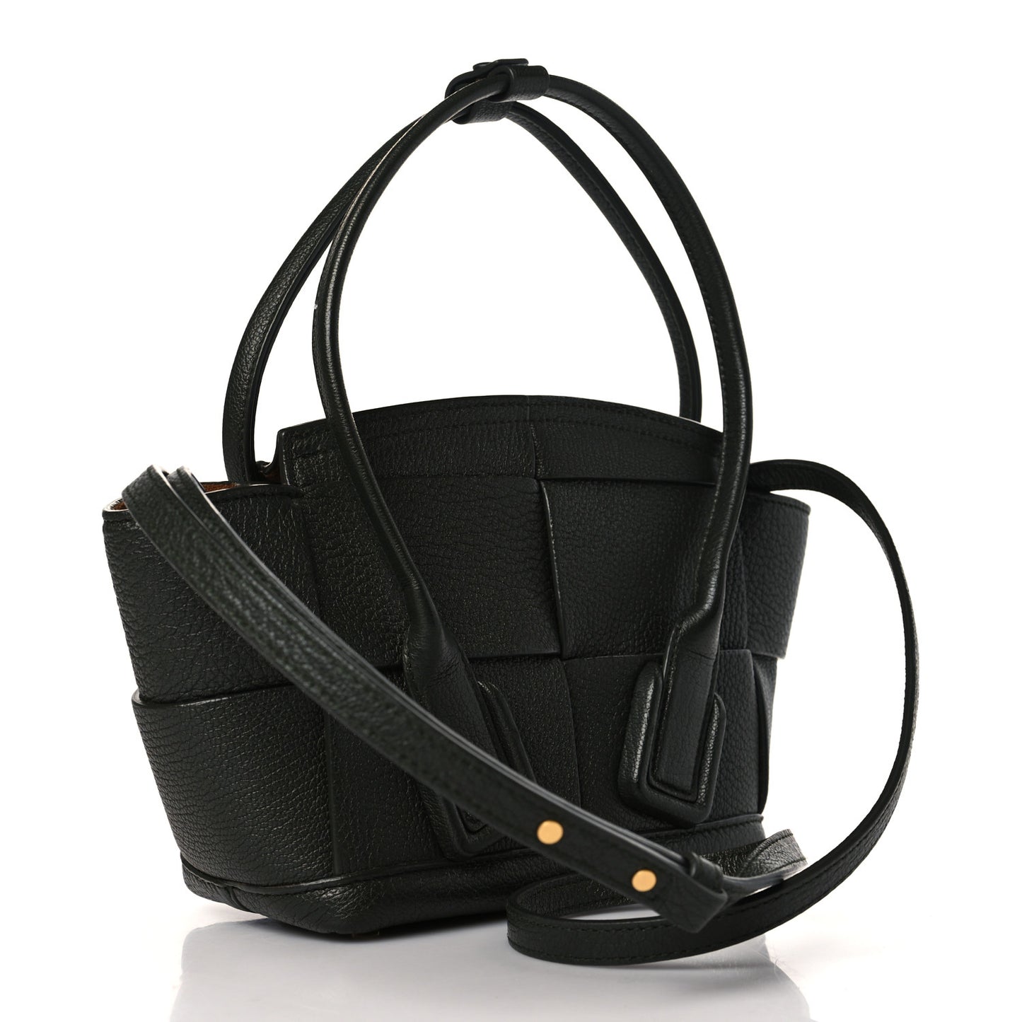 Grained Calfskin Mini Maxi Intrecciato Arco 33 Black