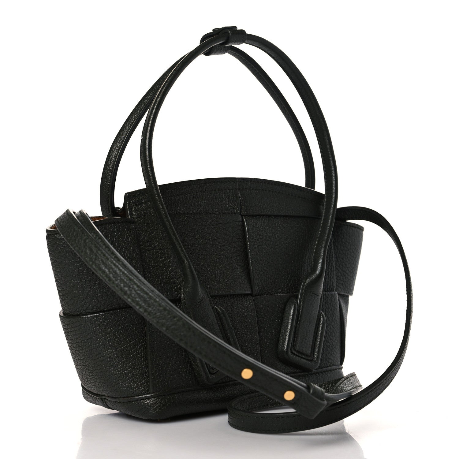 Bottega Veneta Grained Calfskin Mini Maxi Intrecciato Arco 33 Black 3 of 9