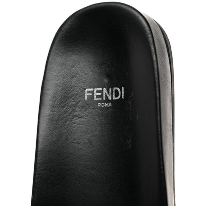 Fendi Knit Bow Flat Slide Sandals 37 Black Grezzo 9 of 9