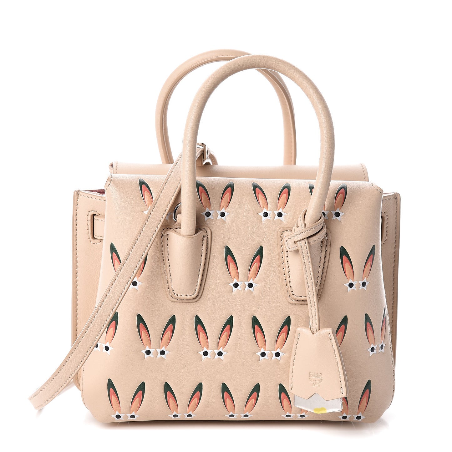 Lambskin Star Eyed Bunny Mini Milla Tote Natural