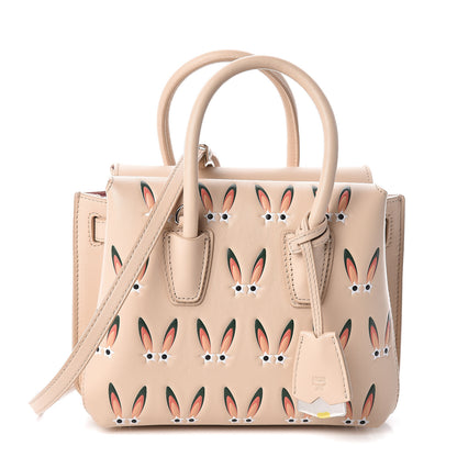 MCM Lambskin Star Eyed Bunny Mini Milla Tote Natural 1 of 9