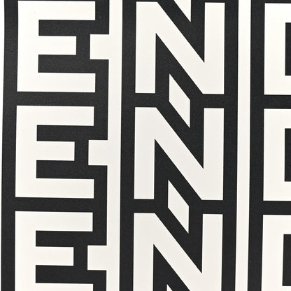 Fendi X MARC JACOBS Nappa Vitello King Logo Print Large Flat Pouch Black White 8 of 8