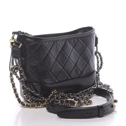 Chanel Aged Calfskin Quilted Small Gabrielle Hobo Black 3 of 11