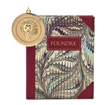 Foundrae 18K Yellow Gold Diamond Large Strength Medallion Pendant 3 of 3