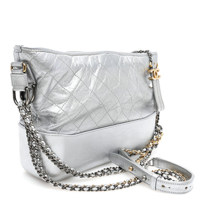 Chanel Metallic Aged Calfskin Quilted Medium Gabrielle Silver 3 of 10