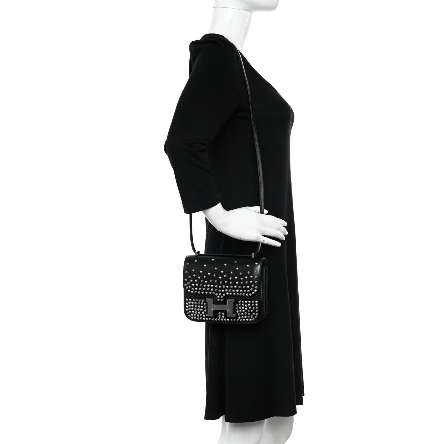 Hermes Box Studded Clouté Constance 18 Black 2 of 12