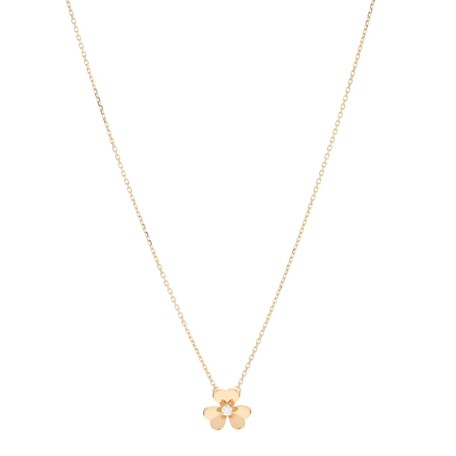 Van Cleef & Arpels 18K Yellow Gold Diamond Mini Frivole Pendant Necklace 1 of 5