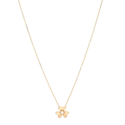 Van Cleef & Arpels 18K Yellow Gold Diamond Mini Frivole Pendant Necklace 1 of 5