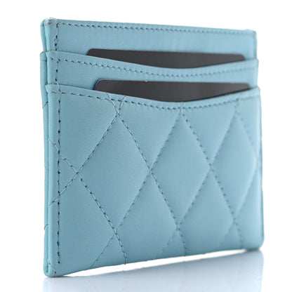 Chanel Lambskin Quilted Card Holder Light Blue 2 of 7