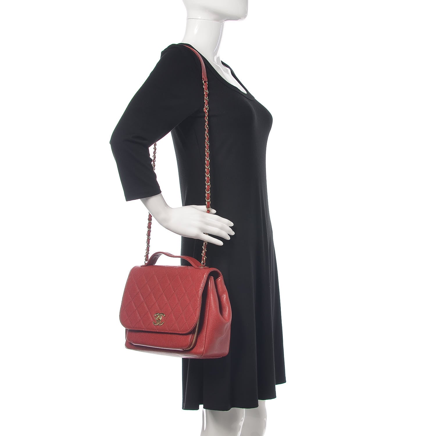 Chanel Caviar Quilted Large Business Affinity Flap Red 2 of 21