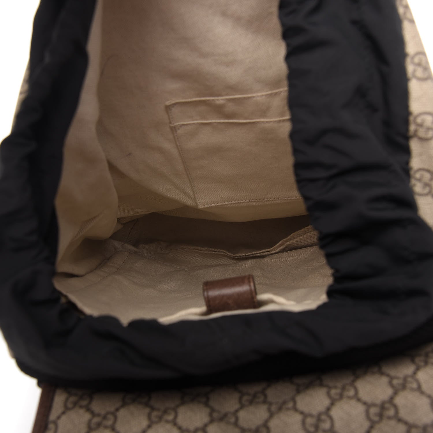 Gucci Soft GG Supreme Monogram Neo Vintage Double Buckle Backpack Beige New Acero Crop 5 of 10