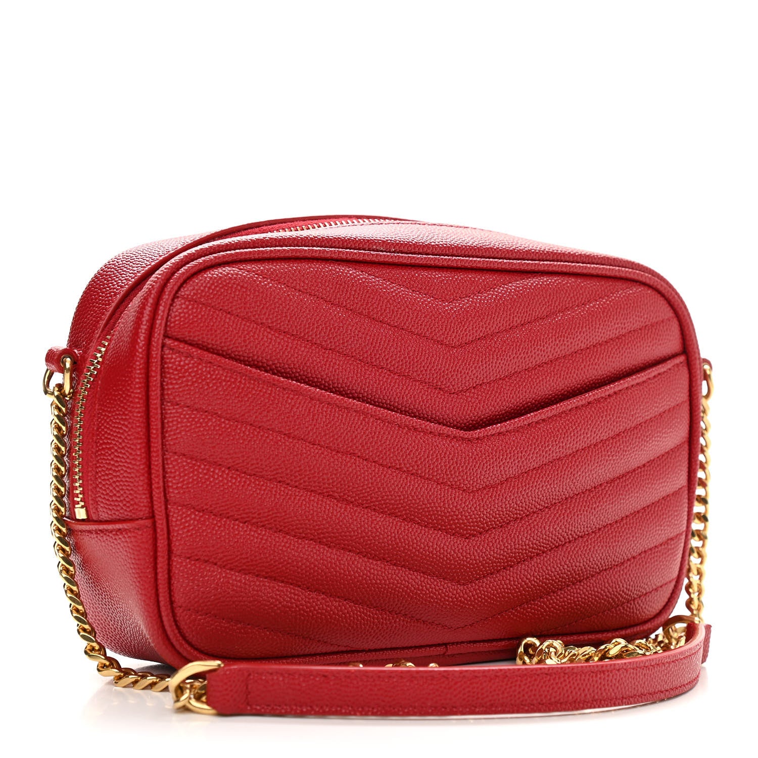 Saint Laurent Grain De Poudre Matelasse Monogram Mini Lou Camera Bag Eros Red 3 of 12