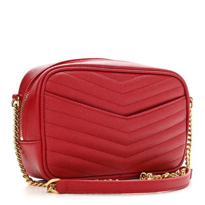 Saint Laurent Grain De Poudre Matelasse Monogram Mini Lou Camera Bag Eros Red 3 of 12