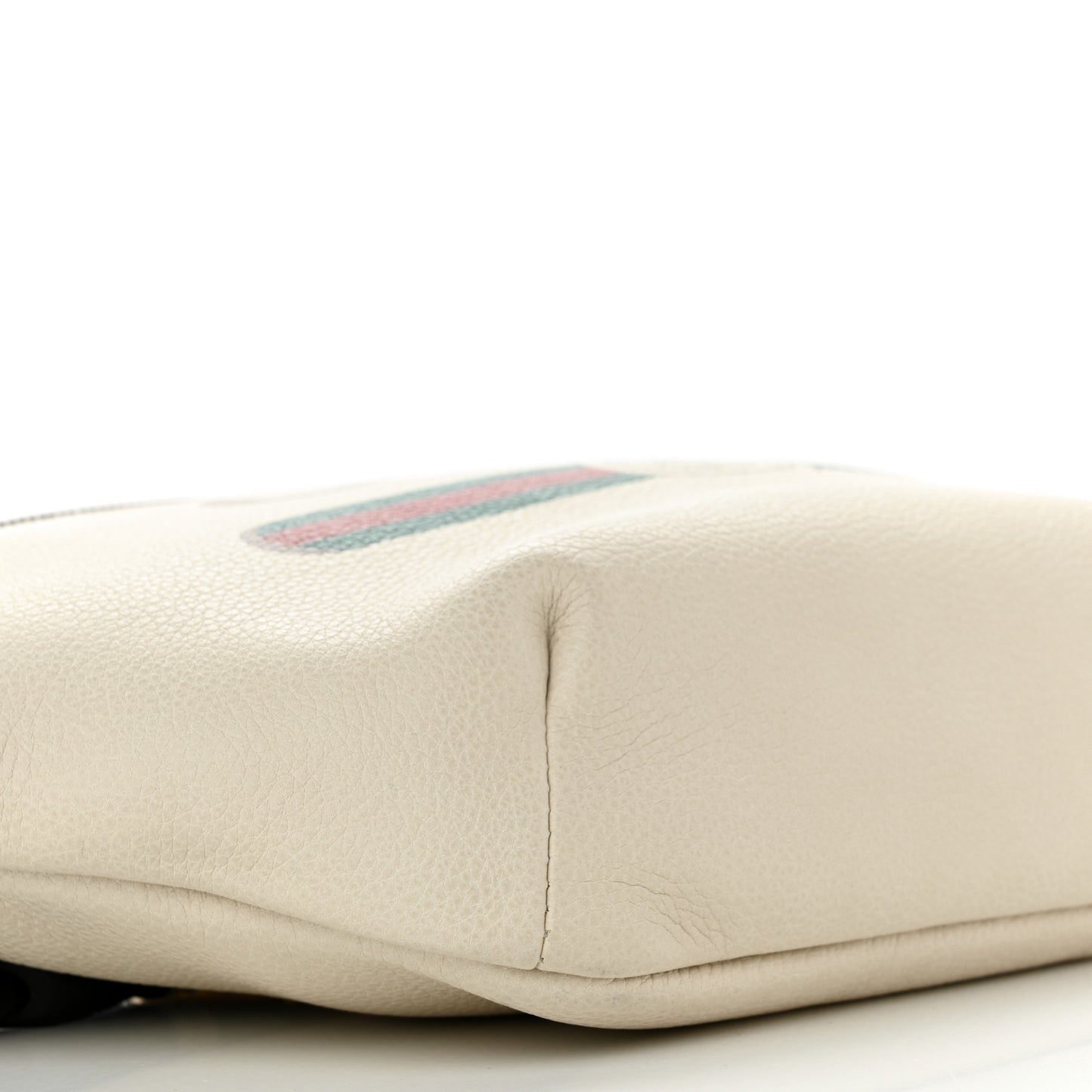 Grained Calfskin Logo Belt Bag White