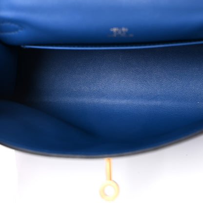 Hermes Swift Kelly Pochette Clutch Bleu France 5 of 11