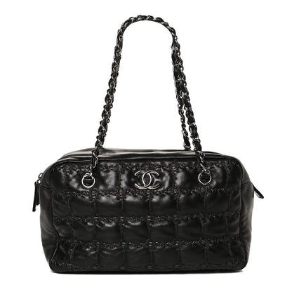 Chanel Calfskin Bubble Quilt Bowler Black 1 of 10