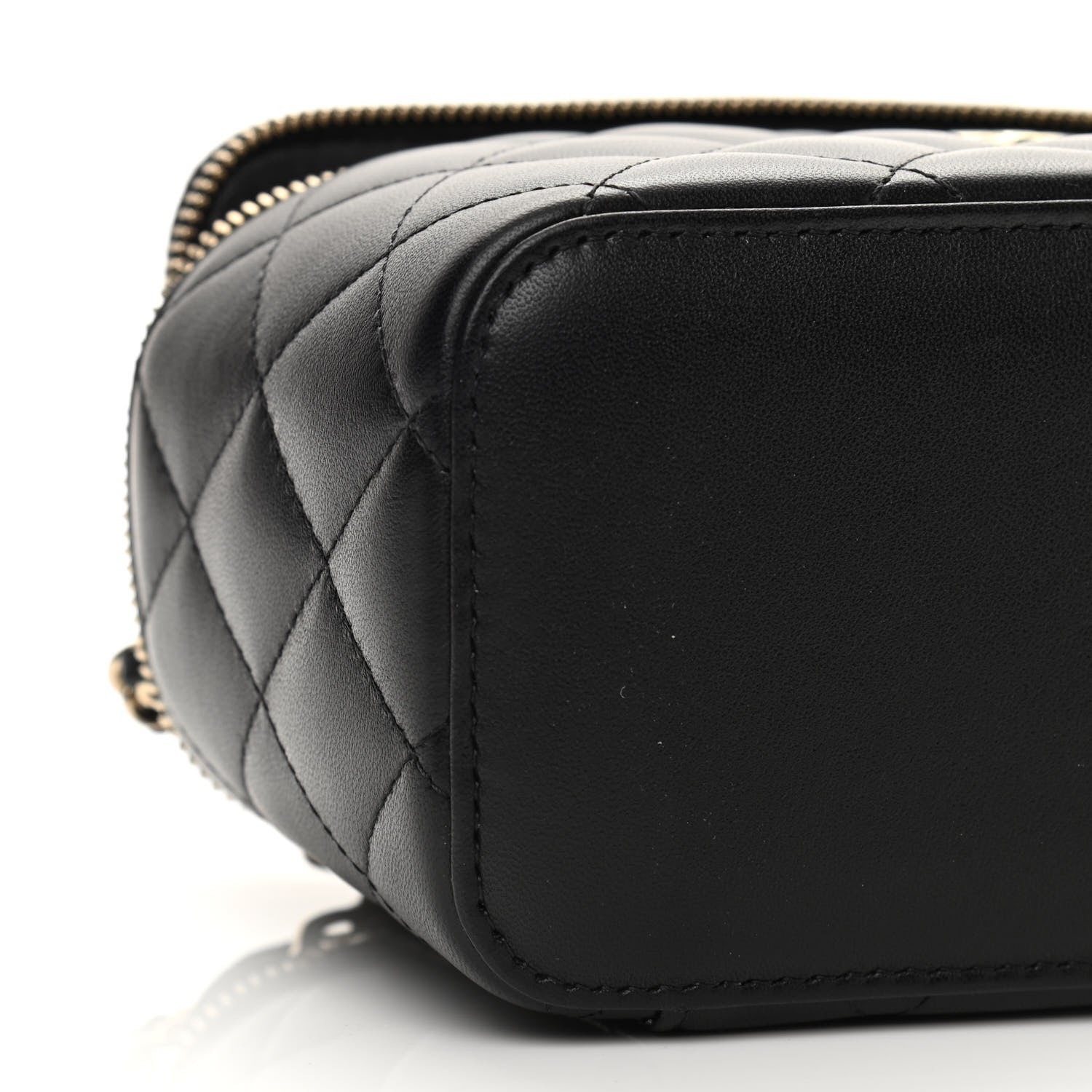Chanel Lambskin Quilted Small Top Handle Vanity Case With Chain Black 10 of 12