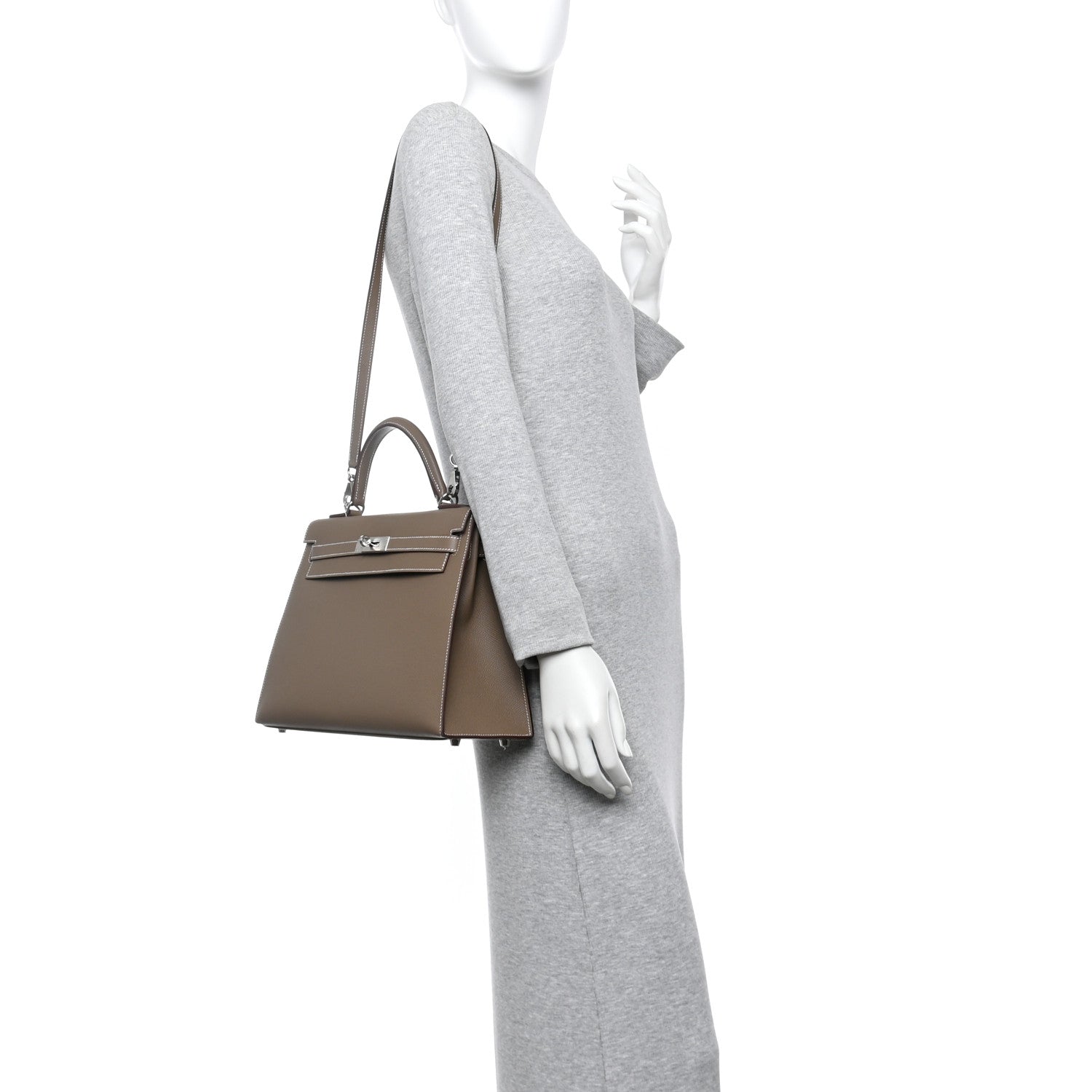 Hermes Epsom Kelly Sellier 32 Etoupe 2 of 10