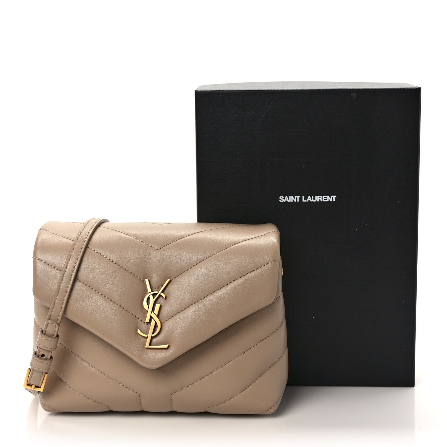 Calfskin Y Quilted Monogram Toy Loulou Crossbody Bag Dark Beige