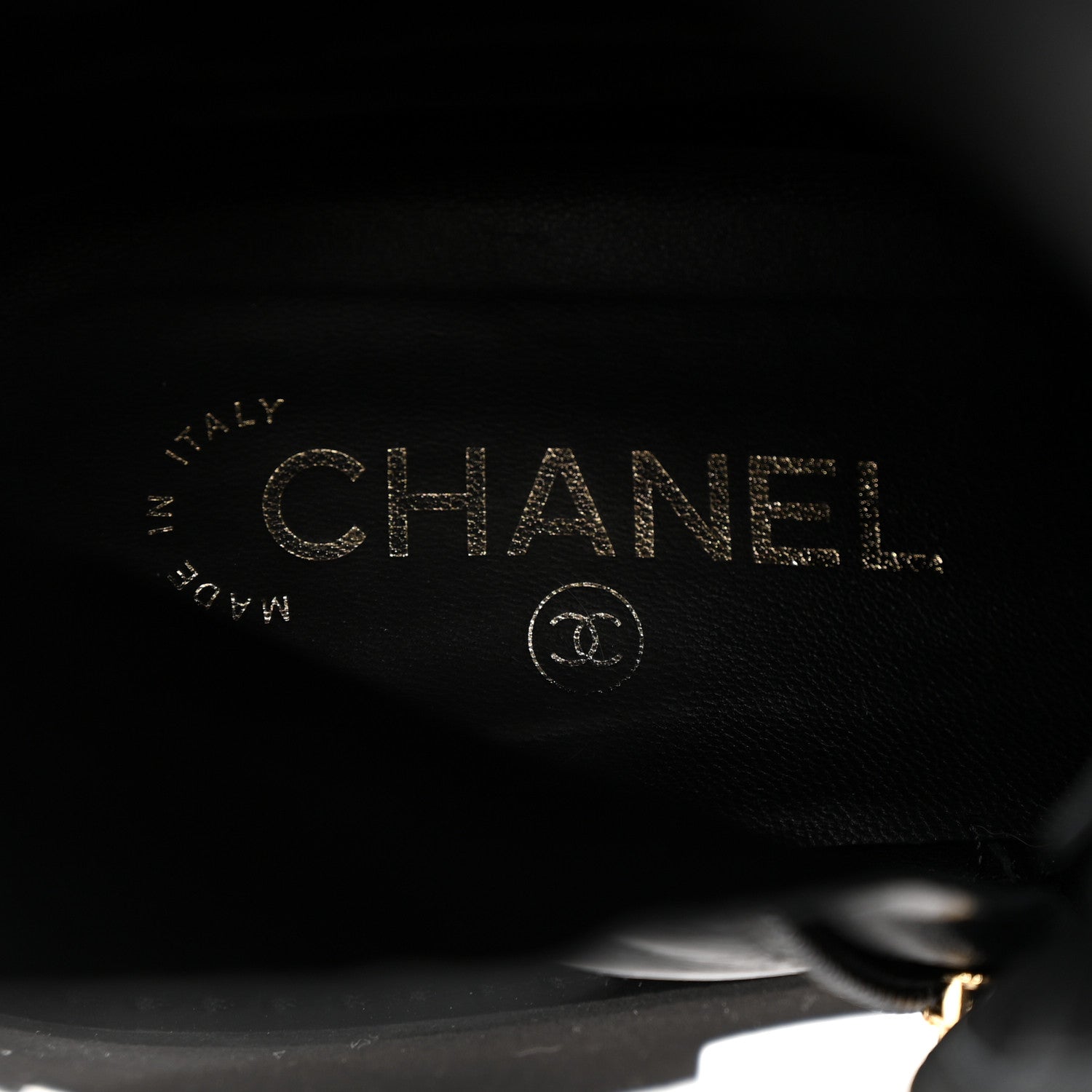 Chanel Crumpled Calfskin Patent Cap Toe Lace Up Combat Boots 41.5 Black 6 of 8