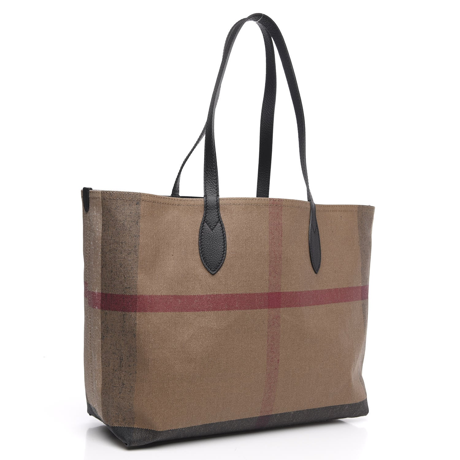 Burberry Coated Canvas Mega Check Medium Doodle Tote Black 3 of 9
