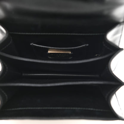 Bulgari Calfskin Serpenti Forever Top Handle White Black 5 of 14
