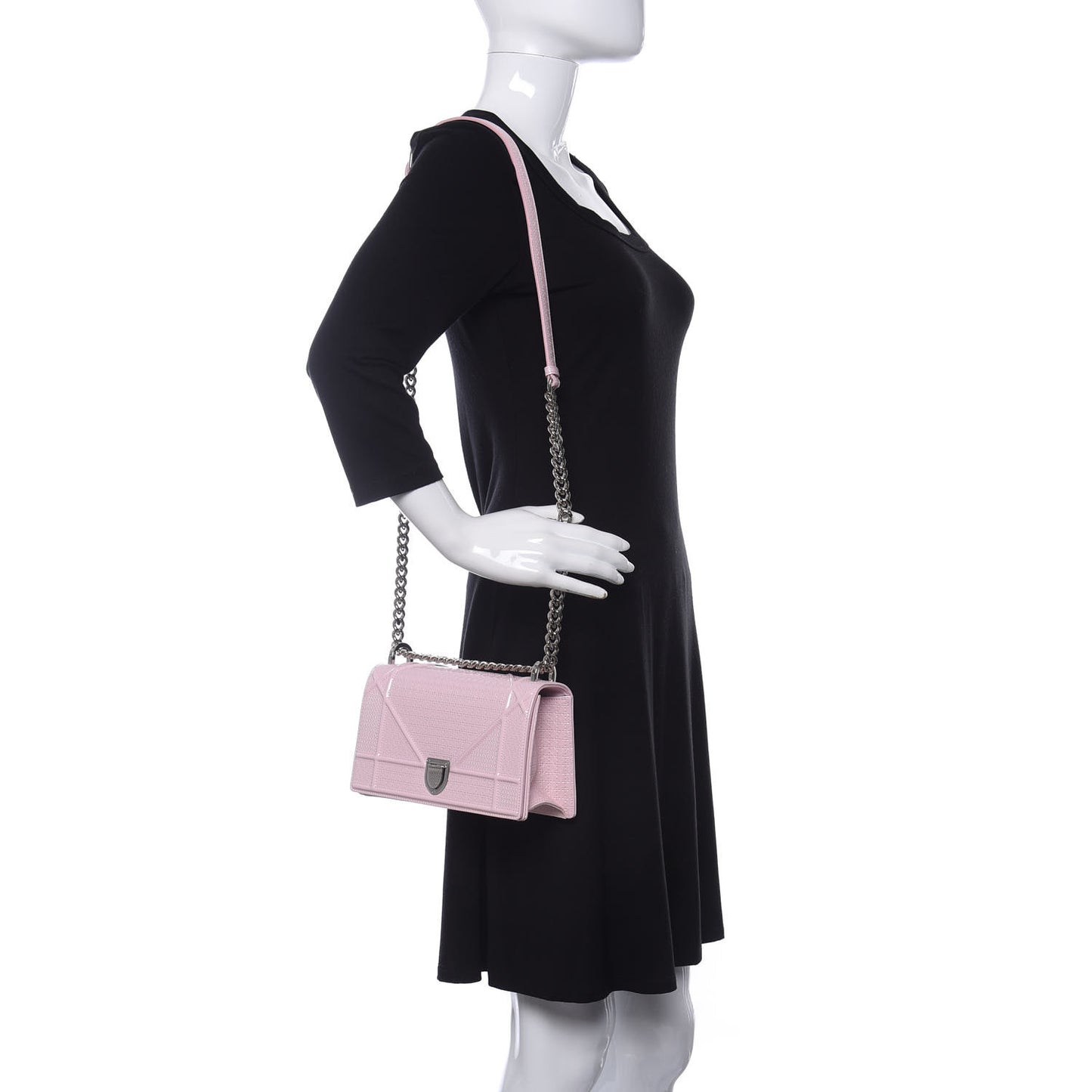 Patent Micro-Cannage Small Diorama Flap Bag Rose