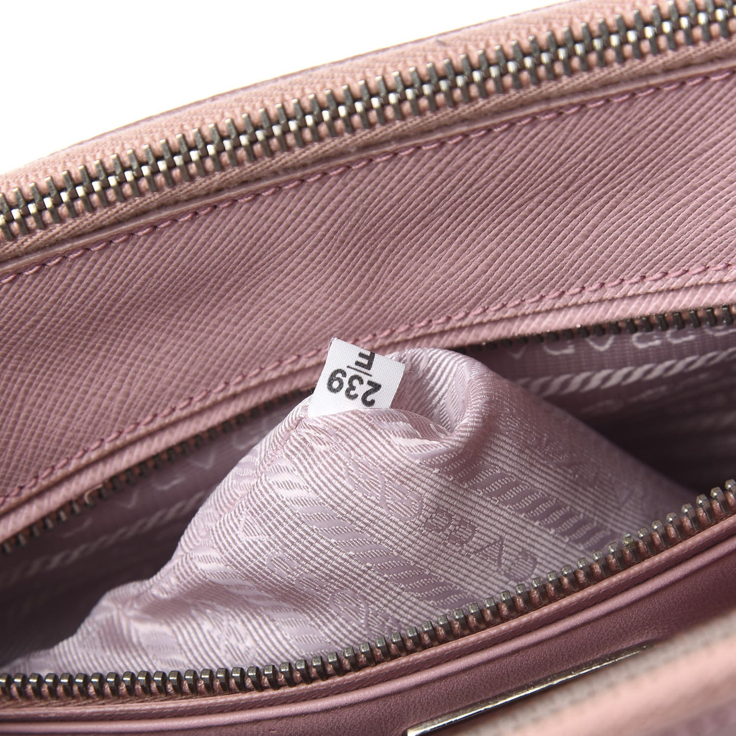 Saffiano Small Bi-Color Galleria Double Zip Tote Pesco Naturale