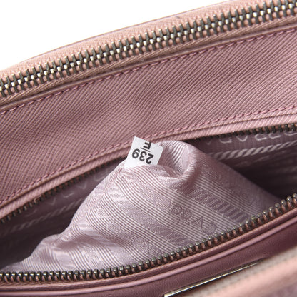Prada Saffiano Small Bi-Color Galleria Double Zip Tote Pesco Naturale 8 of 11