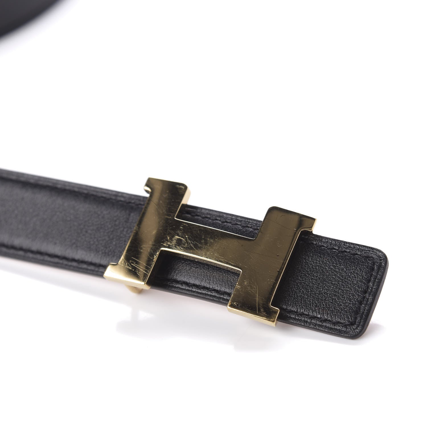 Hermes Swift Epsom 24mm Constance H Belt 80 Gold Black 5 of 8
