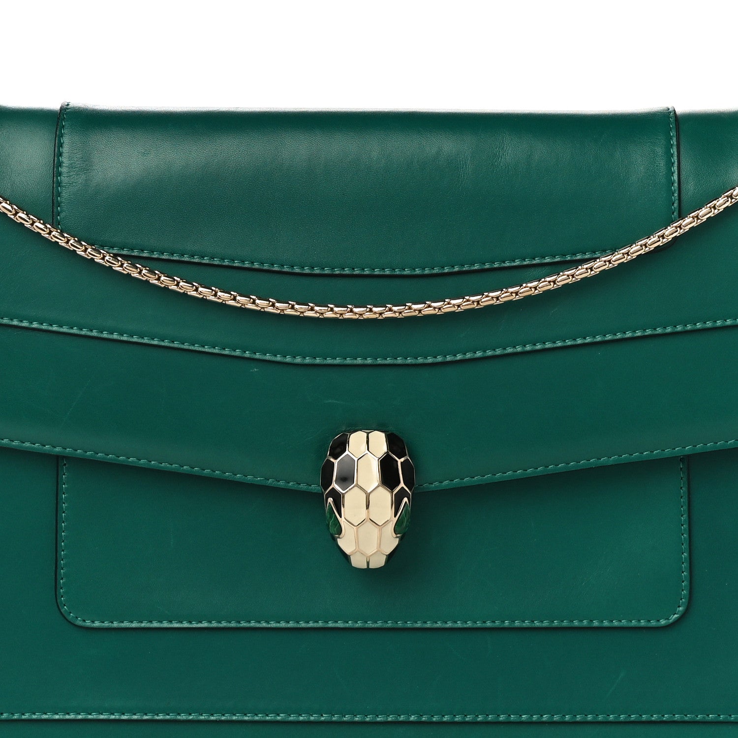 Bulgari Calfskin Serpenti Forever Shoulder Bag Emerald Green 7 of 19