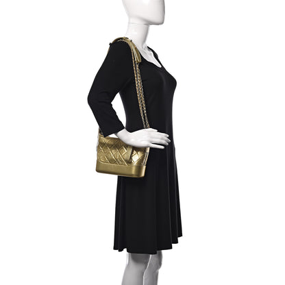 Chanel Metallic Aged Calfskin Quilted Small Gabrielle Hobo Gold 2 of 10