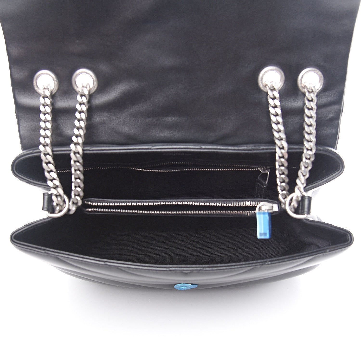 Saint Laurent Calfskin Y Quilted Monogram Medium Loulou Chain Satchel Black 6 of 8