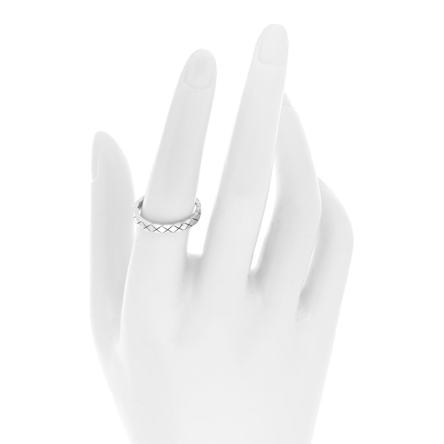 Chanel 18K White Gold Mini Coco Crush Ring 56 7.5 2 of 5