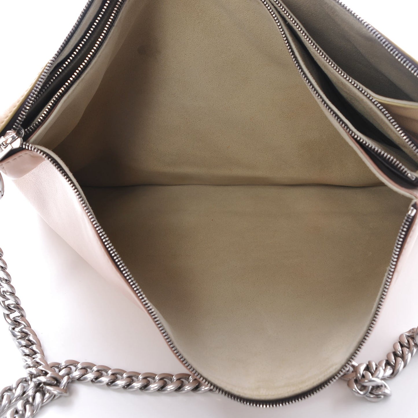 Lambskin Soft Trio Zipped Bag Vanilla