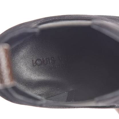 Louis Vuitton Suede Monogram Uniformes Cap Toe Chelsea 80mm Ankle Boots 37 Black 8 of 9