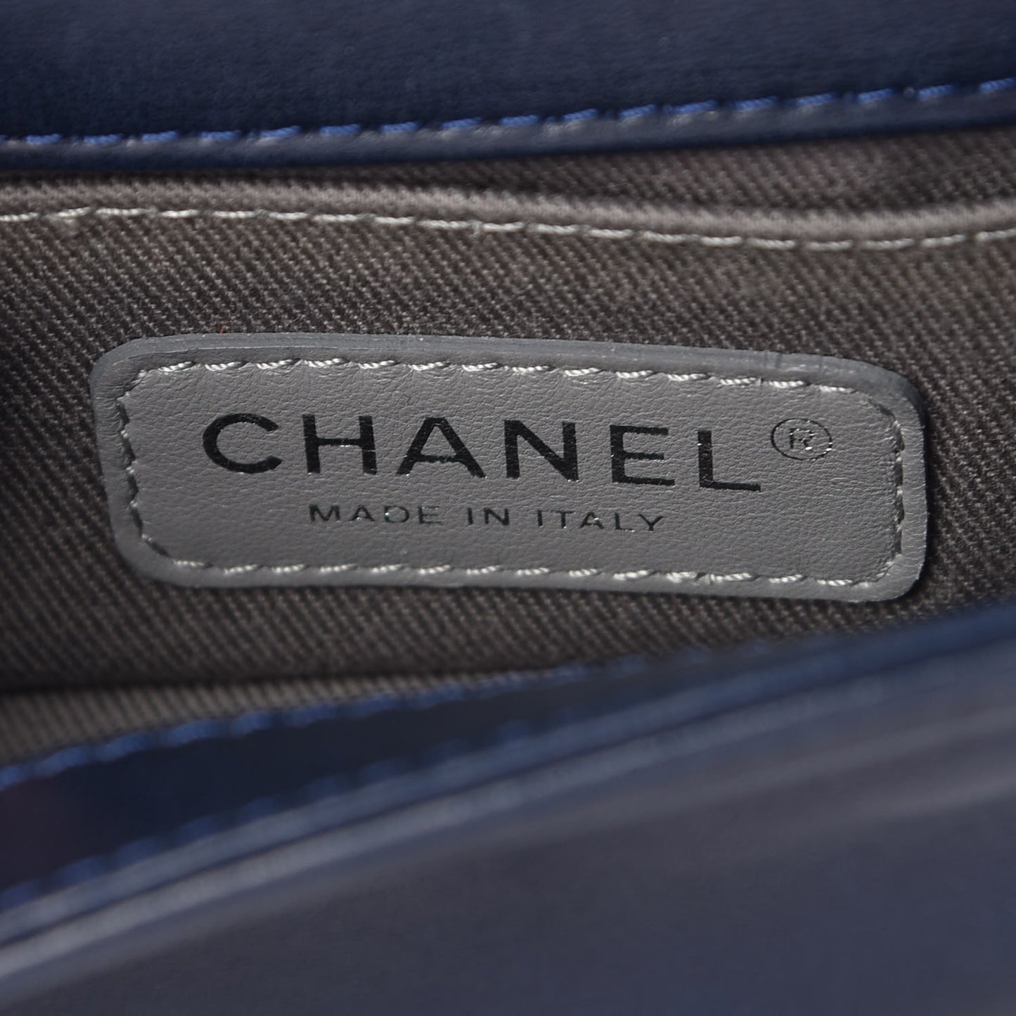Velvet Quilted Mini Boy Flap Blue