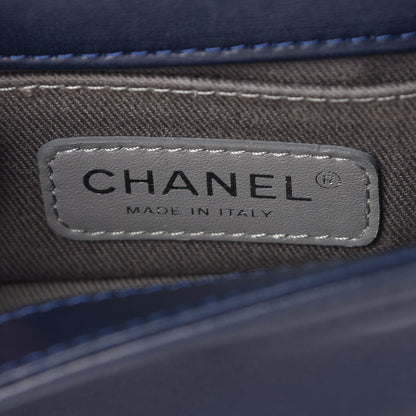 Chanel Velvet Quilted Mini Boy Flap Blue 6 of 8