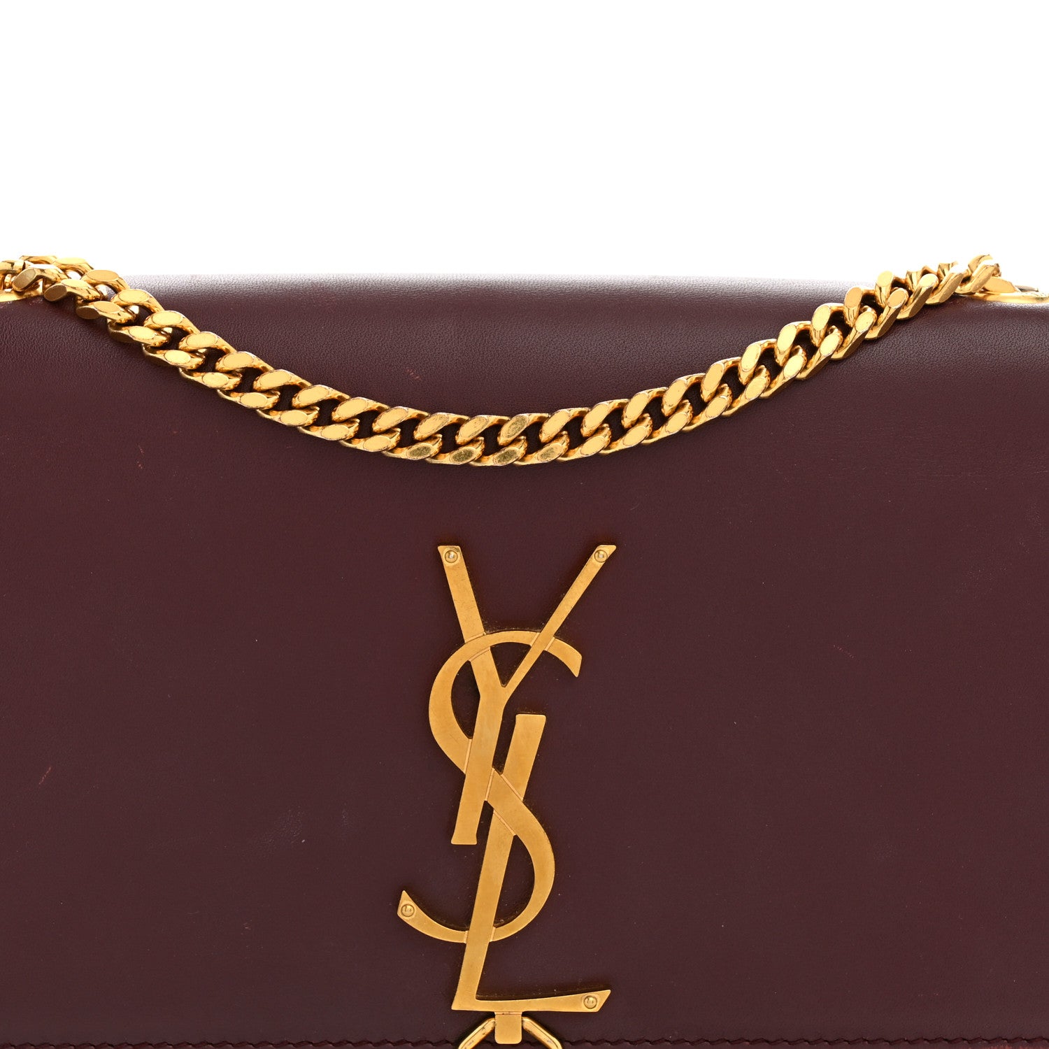 Saint Laurent Smooth Calfskin Small Classic Monogram Kate Tassel Satchel Rouge Legion 7 of 12