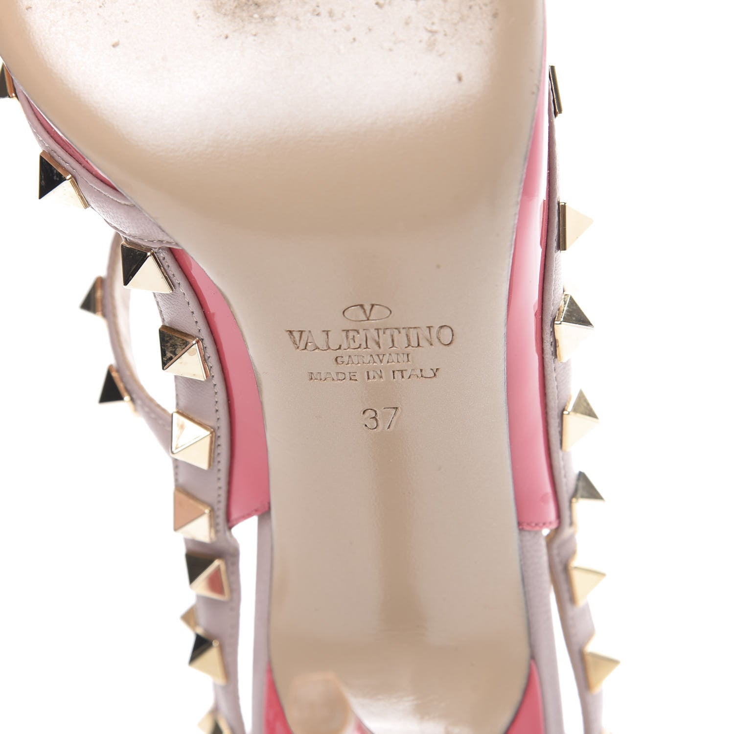 Valentino Garavani Patent Rockstud Ankle Strap 100mm Pumps 37 Deep Rose Poudre 7 of 8