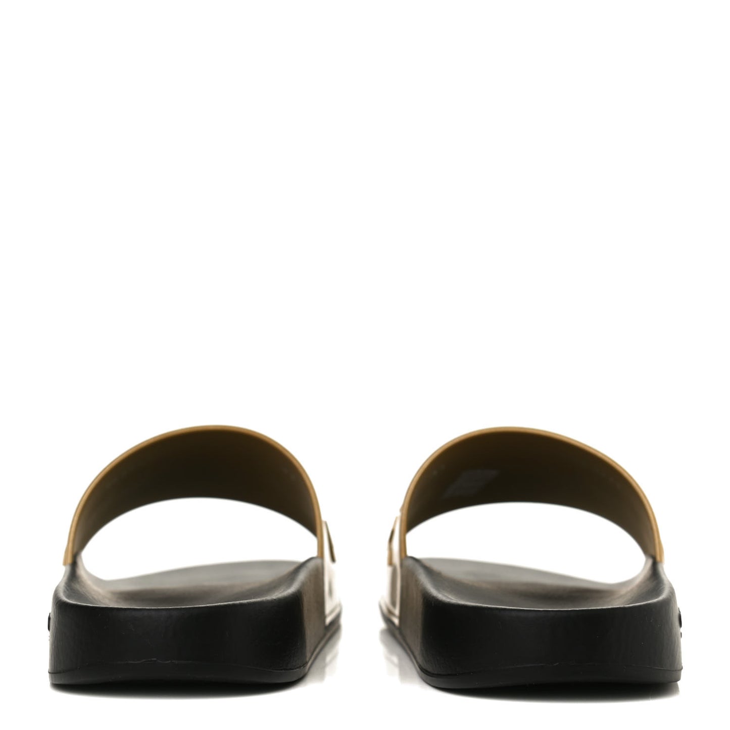 Metallic Rubber Logo Pool Slide Sandals 41 Gold